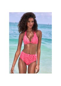 ELBSAND , Bügel-Bikini-Top »Letra« mit tollem Wording , orange , Modischer Allover-Print