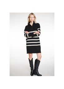 Haily's HaILY’S , Strickkleid »SH V DR Ze44a« , schwarz-weiss , Sommerkleid mit V-Ausschnitt: betont feminin und ideal für warme Tage