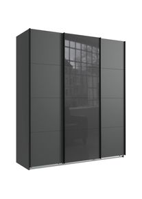 Schwebetürenschrank »Norderstedt« INKLUSIVE 2 Stoffboxen und 2 zusätzliche Einlegeböden, mit Glastür , grau , wimex