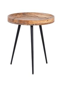 Beistelltisch »Ava«, Massive runde Tischplatte, Durchmesser 38 oder 45 cm , braun , ByLiving