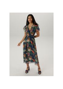 Aniston SELECTED , Wickelkleid, mit blickdichtem Jerseyfutter , bunt , Gefüttertes Kleid aus zartem Chiffon