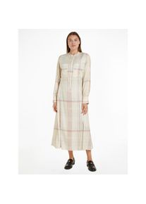 Tommy Hilfiger, Unisex, Blusenkleid &raquo;RWB CHECK FLUID MIDI DRESS&laquo; Global Serie TH WOMEN, im Karodessin, global stp check, s, lemon ice, 38, N-Gr, Midi 