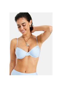 Lscn By Lascana, Unisex, LSCN by LASCANA B&uuml;gel-Bikini-Top &raquo;Nele&laquo; mit gl&auml;nzender Beschichtung, hellblau, 38, Cup D, Gl&auml;nzendes Material in trendigen 