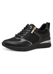Tamaris , Sneaker, mit Reissverschluss, Freizeitschuh, Halbschuh, Schnürschuh , goldfarben , Trendiger Sneaker mit 5-cm-Keilabsatz