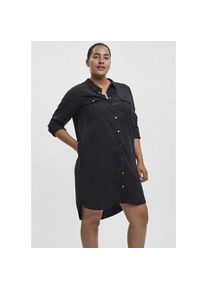 Vero Moda Curve, Unisex, Jeanskleid &raquo;VMSILA LS SHORT DRESS MIX GA CURVE NOOS&laquo;, schwarz, 44, N-Gr, Modischer Stil: stets trendbewusst und stilvoll 