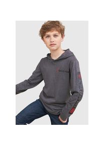 Chiemsee, Herren, Kapuzenshirt &raquo;mit &Auml;rmeldruck&laquo; Langarm, stylischer Druck, aus Baumwollmischung, mit Kapuze, anthrazit, meliert, 176/182, Langarm-