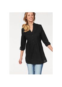 Aniston CASUAL , Longbluse, mit dekorativer Biesenverarbeitung , schwarz , Damenbluse aus trageangenehmer Stoffqualität