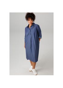 Aniston Plus, Unisex, Aniston PLUS Jeanskleid mit Hemdkragen, jeansblau, 52, N-Gr, Kleid aus reine Baumwolle
