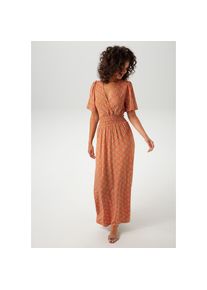 Aniston CASUAL , Maxikleid, mit extravaganten, grafischen Muster , orange , Kleid aus weich fliessender, elastischer Viskose