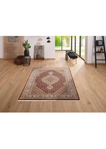 Orientteppich »Irrfan« rechteckig 12 mm Höhe handgeknüpft, Material: 80% Wolle, 20% Seide, mit Fransen , rot , my home , Obermaterial: 80%...