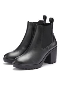 Vivance, Unisex, Chelseaboots mit Blockabsatz & Stretch-Einsatz, High-Heel-Stiefelette, Ankle Boots, schwarz, 38, Tolle Winter-Stiefelette mit 