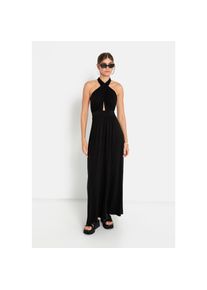 LSCN by LASCANA , Neckholderkleid, in Maxilänge , schwarz , Träger zum Knoten