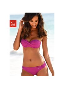 s.Oliver , Bügel-Bandeau-Bikini mit Raffung , pink , In Unifarben