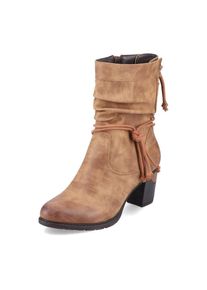 Rieker, Unisex, Cowboy Stiefelette , Westernstiefelette, Stiefelette mit Slouchy-Schaft, hellbraun, 42, Mit Zierschn&uuml;rung und -b&auml;nder