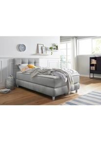 Boxspringbett »Salo« incl. Topper, 6 Breiten, 2 Härtegrade, TFK auch in Härtegrad 4 , grau , Andas
