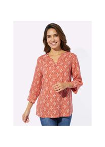 Classic Basics , Damen , Schlupfbluse , orange , gewellter Abschluss am Stehkragen