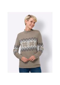 Classic Basics , Norwegerpullover »Stehkragen-Pullover« , braun , wärmender Stehkragen