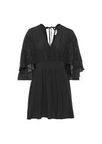 Lascana , Damen , Tunikakleid mit weiten Ärmeln, aus Spitze, Blusenkleid, Strandmode , schwarz , Überlappender V-Ausschnitt