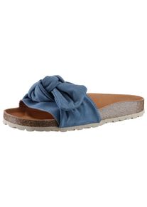VERBENAS , Damen , Pantolette »Roxy Roda« , Sommerschuh, Schlappen, Strandschuh zum Schlupfen , blau , Mit grossem Knoten