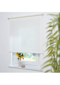 Seitenzugrollo »Dekor Struktur« Lichtschutz mit Bohren , weiss , Liedeco , Obermaterial: 100% Polyester