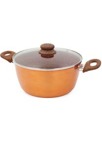 Kochtopf »Copper & Stone«, Aluminium-Edelstahl-Kupfer, Induktion, Ø 24 cm , braun , MediaShop