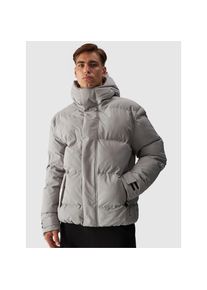 4F, Herren, 4F Steppjacke mit Kapuze, grau, XL, Pflegeleichtes und formbest&auml;ndiges Material: weniger Aufwand bei der Pflege