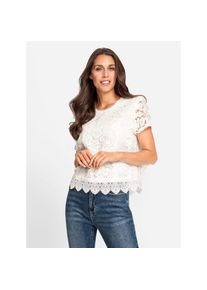 Heine, Unisex, Heine Spitzenbluse, ecru, 44, mit verschiedenen Spitzen-Motiven