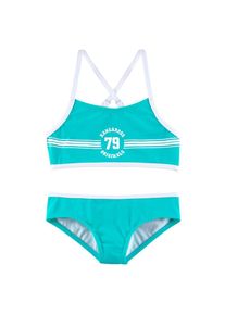 Kangaroos, Unisex, Kangaroos Bustier-Bikini &raquo;Sporty&laquo; mit sportlichem Frontdruck, t&uuml;rkis, 134/140, N-Gr, Sportliches Design