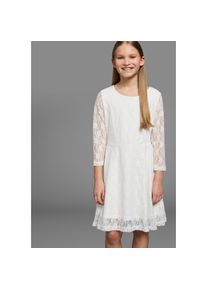 Kidsworld , Jerseykleid »- Spitzenkleid«, festliche Anlässe, knielang, aus Spitze und Jersey, 3/4-Ärmel , beige , Knieumspielende Länge und...