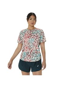 asics, Unisex, Laufshirt &raquo;ROAD ALL OVER PRINT SS TOP&laquo;, birch, S, ACTIBREEZE Technologie f&uuml;r verbesserte Atmungsaktivit&auml;t