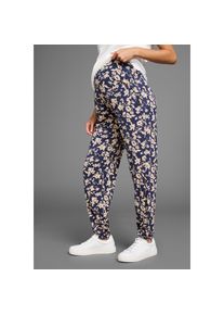Neun Monate, Unisex, Umstandshose &raquo;Haremshose f&uuml;r Schwangerschaft und Stillzeit&laquo; , in bequemer Passform und mit Blumenmuster, marine gebl&uuml;mt, 40/42, N