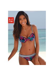 Venice Beach, Unisex, B&uuml;gel-Bikini-Top &raquo;Summer&laquo; mit Doppeltr&auml;gern, marine, bedruckt, 36, Cup C, Verstellbare Doppeltr&auml;ger