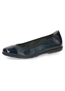 Caprice , Ballerina, Loafer, Slipper, Festtags Schuh mit Lack-Details , blau , Ballerina mit komfortablem Elastikeinfass
