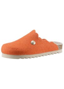 Bio Life , Clog »Habana« , Hausschuh, Homeslipper mit modischem Schaftabschluss , orange , Toller Hausschuh mit seitlichem Zier-Knopf