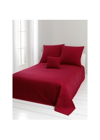 Tagesdecke , rot , 100% Baumwolle