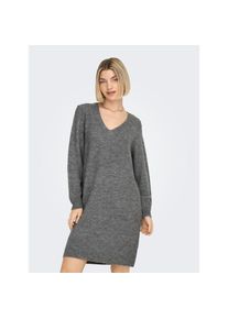 Jacqueline de Yong Jdy, Unisex, JDY Strickkleid &raquo;JDYELANORA L/S V-NECK DRESS KNT NOOS&laquo;, dunkelgrau melange, XS, N-Gr, Elastisches Material: hoher Tragekomfort und 