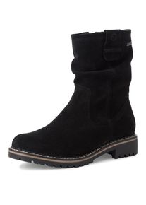 Tamaris , Winterstiefelette , Blockabsatz, Winterboots, Stiefelette mit Duo Tex-Ausstattung , schwarz , Winterboots mit Raffungen am slouchy Schaft