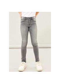 name it, Unisex, Stretch-Jeans &raquo;NKFPOLLY DNMTAX PANT&laquo;, light grau denim, 164, N-Gr, Stretch-Jeans mit schmaler Beinform bietet Bewegungsfreiheit und 