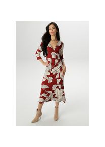 Aniston SELECTED , Jerseykleid, mit V-Ausschnitt in Wickel-Optik - NEUE KOLLEKTION , Kleid mit farbharmonischen und malerischen Blumen und Blüten...