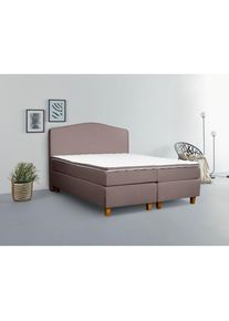 Boxspringbett »Jalma« Füsse aus massiver Birke ; Inkl. Topper , braun , Inosign