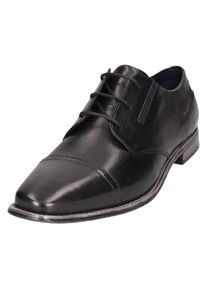 Bugatti , Damen , Schnürschuh , Blockabsatz, Abendschuh, Festtagsschuh mit Stretcheinsätzen , schwarz , Business Schnürer in modischer Karreeform