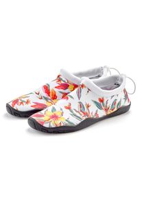 Lascana, Unisex, Lascana Badeschuh Aquaschuh, Slipper, Wasserschuh ultraleicht und schnelltrocknend VEGAN, wei&szlig; blume, 35, Atmungsaktive Badeschuhe 