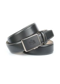 Anthoni Crown , Ledergürtel, mit Kontrast Stitching , grau