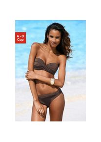 Lascana , Bügel-Bandeau-Bikini, mit verschiedenen Trägervarianten , braun , Vario-Kini mit 6 Tragevarianten