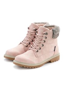 Lascana , Jugendliche , Stiefelette wind- & wasserabweisend,Winterboots, Outdoorstiefel, Winterstiefelette , rosa , Schnürstiefelette mit...