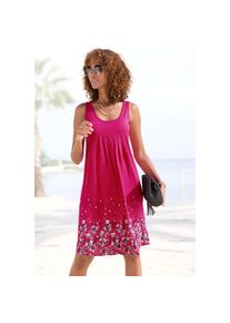Beach Time Beachtime , Strandkleid, mit Blumenprint, Minikleid, Sommerkleid, Strandkleid , pink , Ärmelloses Sommerkleid mit Druck