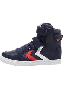 Hummel , Sneaker »SLIMMER STADIL LEATHER HIGH JR« , blau , Leichter Sneaker von Hummel mit Klettverschlüsse und Schnürung