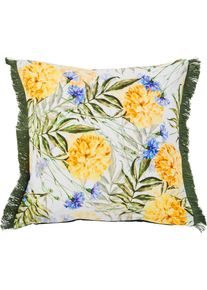 Dekokissen »Fringe Corn Flowers« bedruckt, Reissverschluss, Kissenhüle ohne Füllung, 1 Stück , bunt , done. , Obermaterial: 100% Polyester