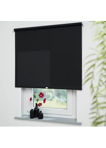 Springrollo &raquo;Uni&laquo; Lichtschutz Perlreflex-beschichtet mit Bohren/ohne Bohren freih&auml;ngend Rollo Hergestellt in Deutschland , schwarz , Liedeco ,...