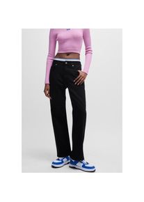 HUGO Blue , Straight-Jeans »Elyah«, Straight Fit Jeans mit hoher Leibhöhe, Tall Länge 36 , schwarz , Gerade geschnittene Straight-Fit Jeans für...